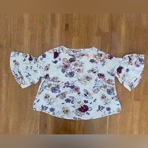 Eyeshadow Blouse, Off White & Floral, Size Small